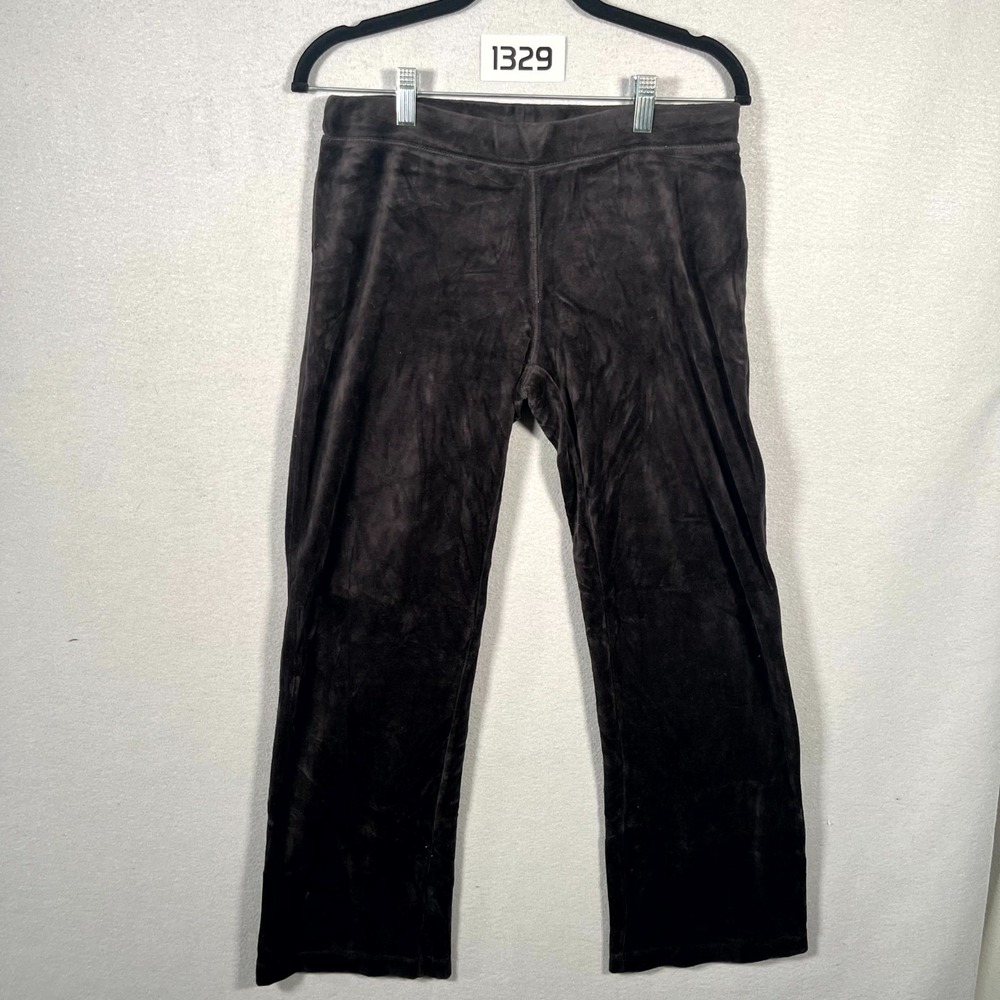 New York Laundry Velvet Pants Womens Small Brown Cotton Elastic Waist Pull On
